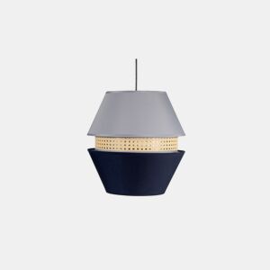 candeeiro de tecto têxtil cor azul série trajano 35cm