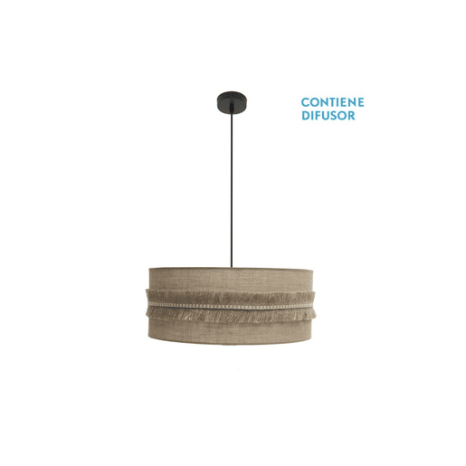 pendente têxtil cor bege série kala 60cm pendente têxtil cor bege série kala 60cm