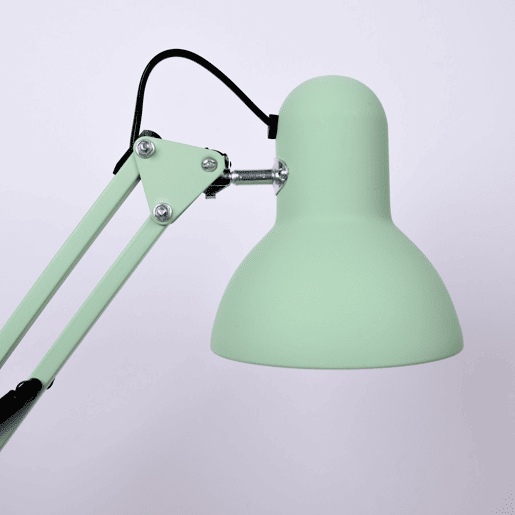 candeeiro flexográfico de metal verde série antigona 15cm