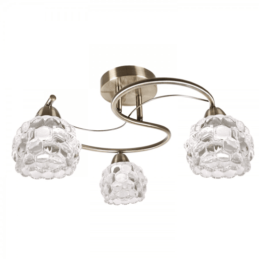 candeeiro de tecto em metal dourado vidro tulipa série 45cm