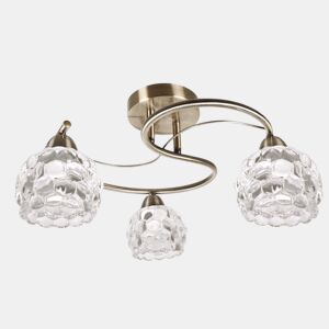 candeeiro de tecto em metal dourado vidro tulipa série 45cm