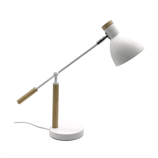 lâmpada flexográfica de metal branco série biel 15cm
