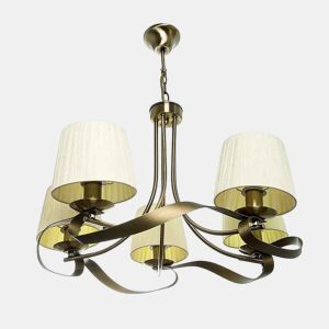 candeeiro de tecto em metal dourado série baeza 55cm