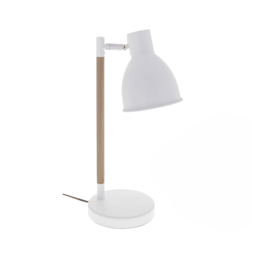 candeeiro flexográfico de metal branco série delza 16cm