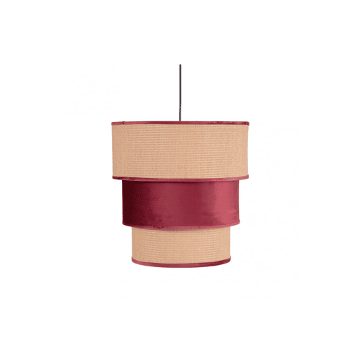 candeeiro de tecto têxtil cor vermelha lãºcio série 37cm