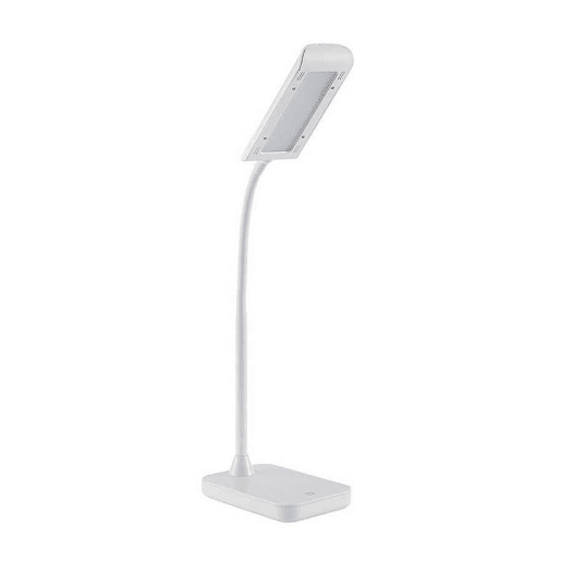 lâmpada flexográfica de metal branco série oliver 10cm