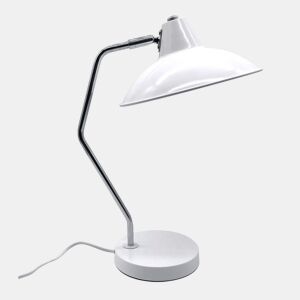 candeeiro flexográfico de metal branco série elian 24cm