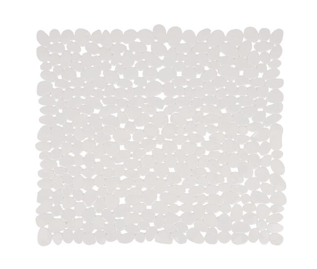 Alfombra de ducha pvc piedras 53x53cm blanco