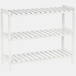 HOMCOM Sapateira de Madeira Estante para Sapatos de 3 Níveis para até 9 Pares de Sapatos para Entrada Corredor Dormitório 70x26x57,5cm Branco