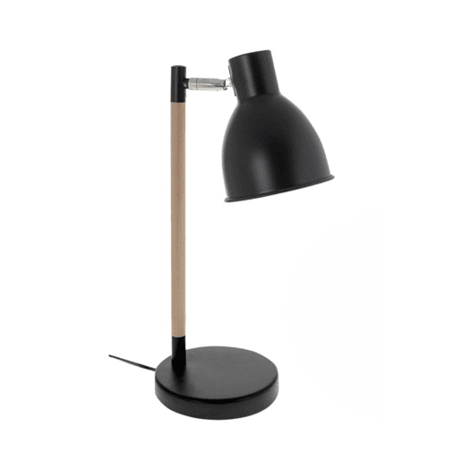 candeeiro flexográfico de metal preto série delza 16cm