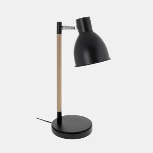 candeeiro flexográfico de metal preto série delza 16cm