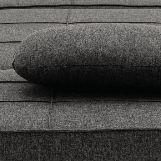HOMCOM Sofá Cama Individual 3 em 1 Estofado em Linho Sofá Reclinável em 5 Posições com Apoio para os Pés e Apoio para a Cabeça para Sala de Estar Carga Máxima 200kg 95x189x43cm Cinza