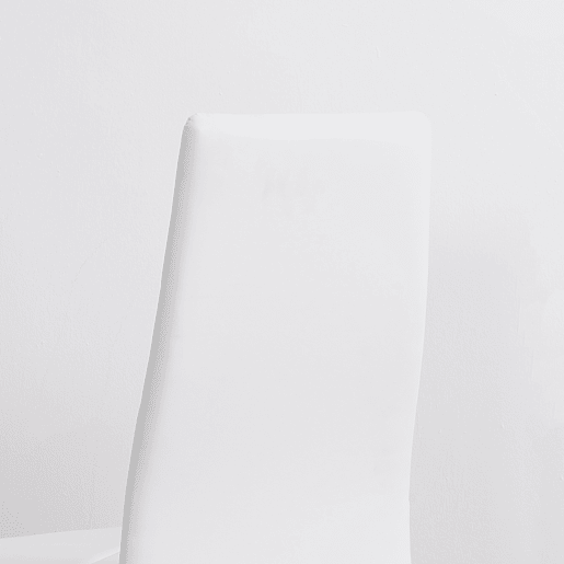 HOMCOM Conjunto de 4 Cadeiras de Sala de Jantar Estofadas em Couro Sintético Cadeiras de Cozinha com Encosto Alto e Pés de Aço Carga Máxima 120kg 41x50x97cm Branco