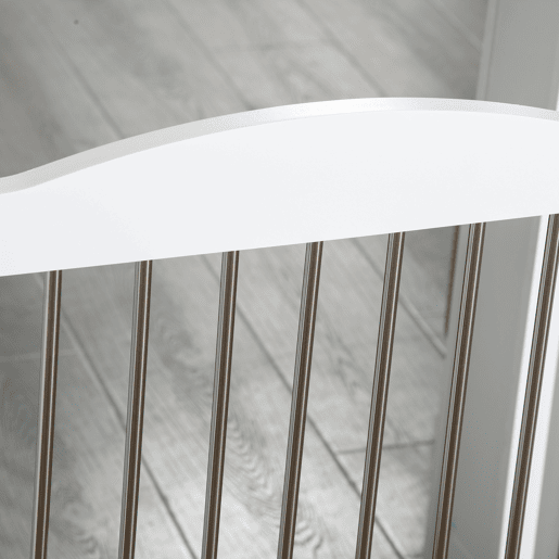 PawHut Barreira de Segurança para Cães Barreira de Segurança para Escadas e Portas 154x30x80cm Barreira de Segurança Dobrável com Suporte de Pé para Interior Branco