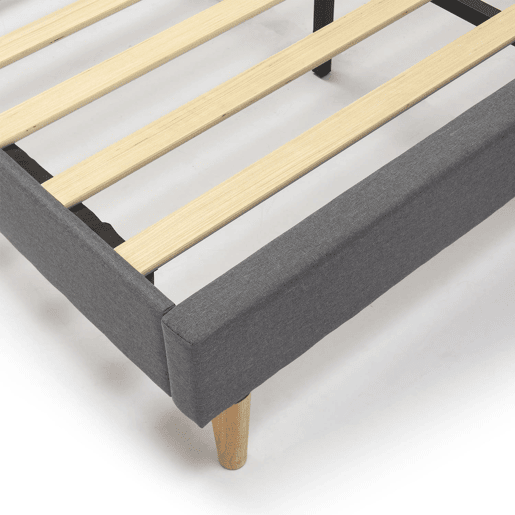 Estrutura de cama estofada Aroma 150x190 cm, cinzento escuro