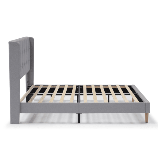 Esther Estrutura de cama estofada 150x190 cm, cinzento claro