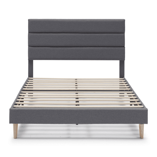 Estrutura de cama estofada Aroma 90x190 cm, cinzento escuro