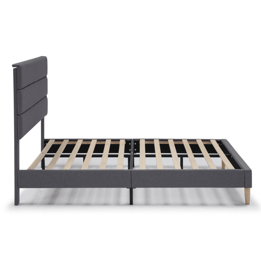 Estrutura de cama estofada Aroma 90x190 cm, cinzento escuro