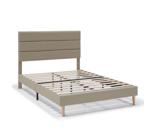 Estructura de cama tapizada aroma 135/140x190 cm, beige