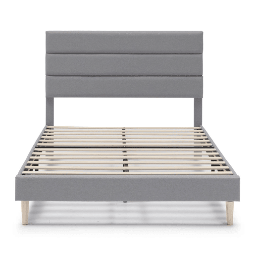 Estrutura de cama estofada Aroma 150x190 cm, cinzento claro