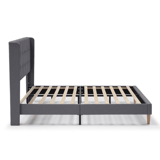Estrutura de cama estofada Esther 150x190 cm, cinzento escuro