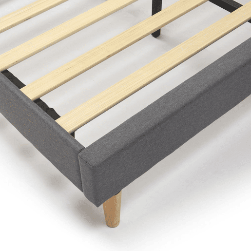 Estrutura de cama estofada Esther 150x190 cm, cinzento escuro