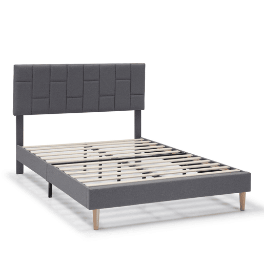 Estrutura de cama estofada Sorni 90x190 cm, cinzento escuro