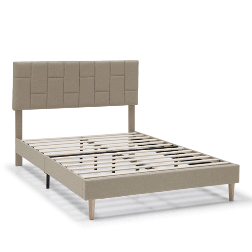 Estrado de cama estofado Sorni 90x190 cm, Bege