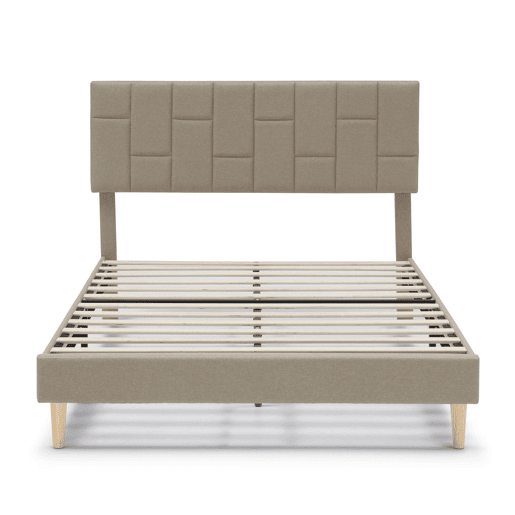 Estrado de cama estofado Sorni 90x190 cm, Bege