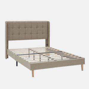 Estrutura de cama estofada Esther 135140x190 cm, Bege