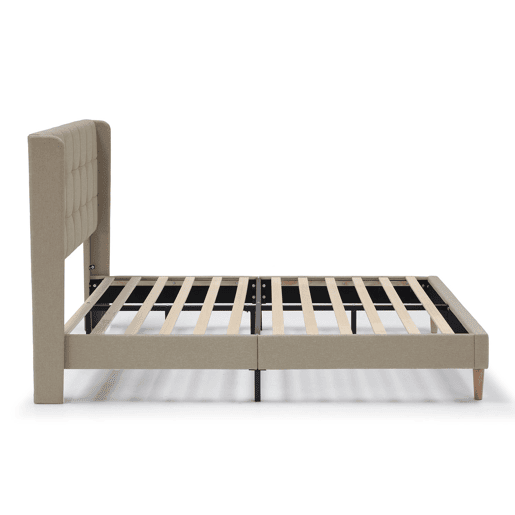 Estrutura de cama estofada Esther 135140x190 cm, Bege Estrutura de cama estofada Esther 135140x190 cm, Bege