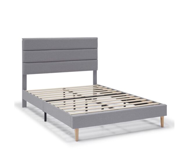 Estructura de cama tapizada aroma 90x190 cm, gris claro