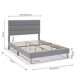 Estructura de Cama tapizada Aroma 90x190 Estructura de Cama tapizada Aroma 90x190 Gris Claro