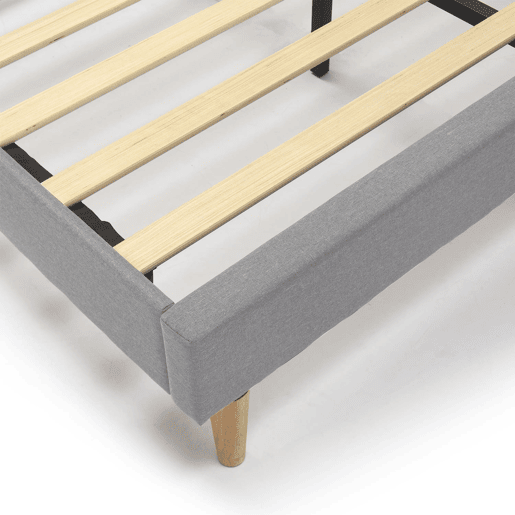 Estrutura de cama estofada Esther 90x190 cm, cinzento claro
