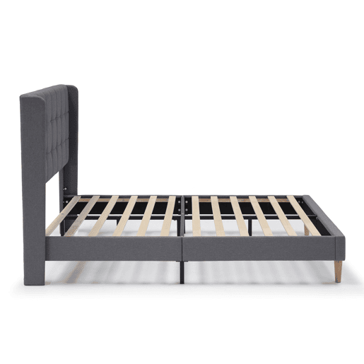 Estrutura de cama estofada Esther 90x190 cm, cinzento escuro