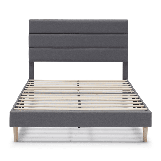 Estrutura de cama estofada Aroma 135140x190 cm, cinzento escuro