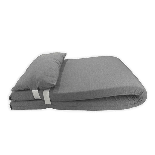 Colchão de espreguiçadeira com almofada 180x60x6 cm Cinzento Acomoda Textil.