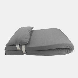 Colchão de espreguiçadeira com almofada 180x60x6 cm Cinzento Acomoda Textil.
