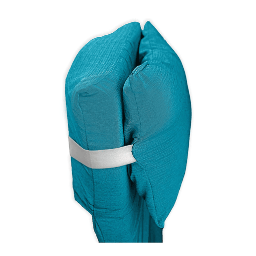 Colchão de espreguiçadeira com almofada 180x60x6 cm Azul Acomoda Têxtil.