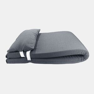 Colchão de espreguiçadeira com almofada 180x60x6 cm Têxtil Acomoda cinzento escuro.