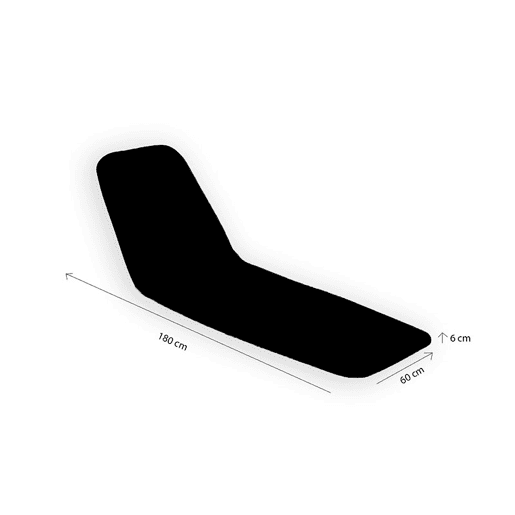 Colchão de espreguiçadeira com almofada 180x60x6 cm Têxtil Acomoda cinzento escuro.