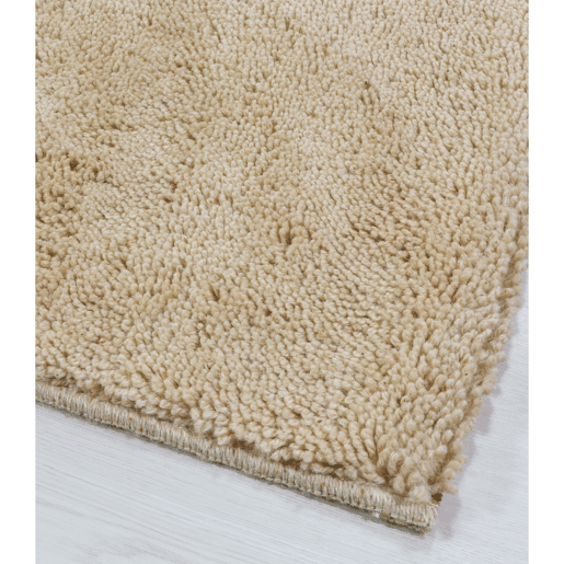 100% Tapete de Cabelo Alto de Lã Pura Beige 170x240cm PRADERA