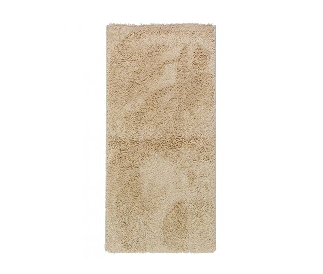 Alfombra de pelo alto 100% pura lana beige 140x200cm pradera