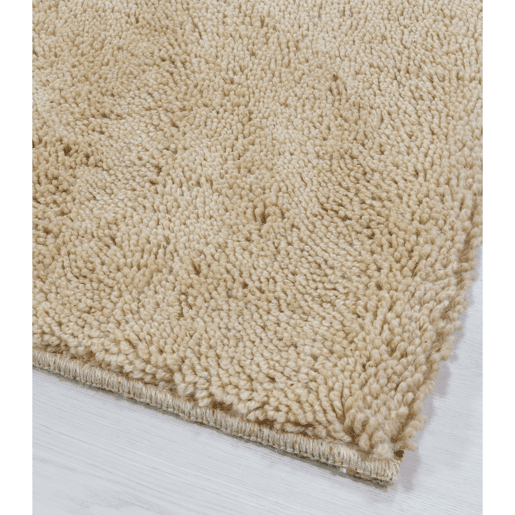 100% Tapete de Cabelo Alto de Lã Pura Beige 140x200cm PRADERA