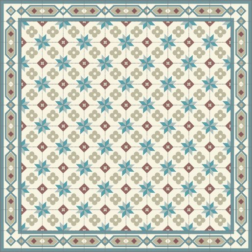 Carpete de vinil ladrilhos hidráulicos boho Multicolor 60x150cm SIROCO