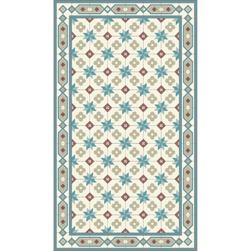 Carpete de vinil ladrilhos hidráulicos boho Multicolor 60x150cm SIROCO
