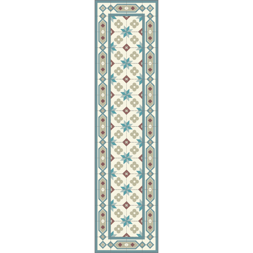 Carpete de vinil ladrilhos hidráulicos boho Multicolor 60x150cm SIROCO