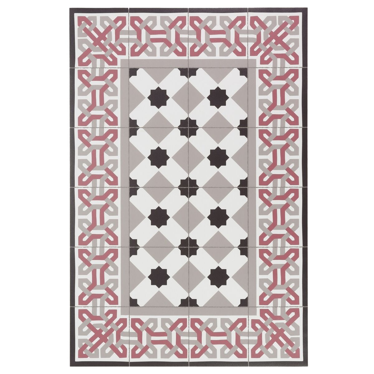 Alfombra vinilo baldosas hidráulicas modernistas multicolor 120x210cm camelot