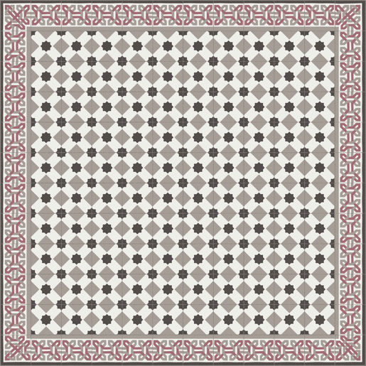 Tapete de vinil revestimentos hidráulicos modernistas Multicolor 120x210cm CAMELOT