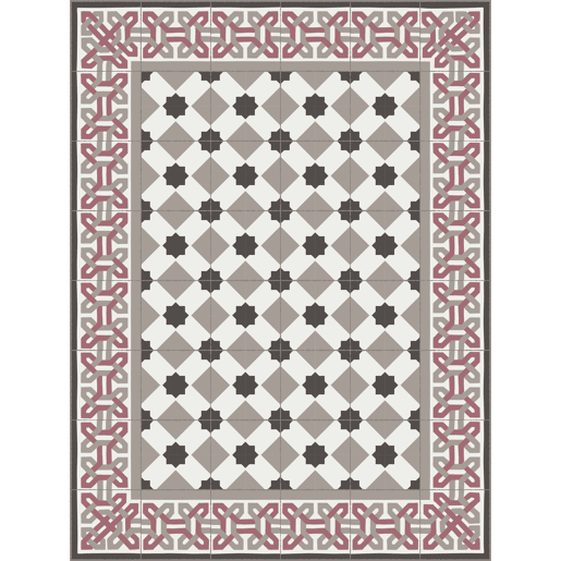 Tapete de vinil revestimentos hidráulicos modernistas Multicolor 120x210cm CAMELOT